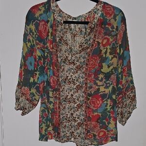 Joie. Silk Floral Multicolor Women's Top Size Medium
